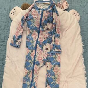Bestaro Blue Floral Kids One Piece Footie